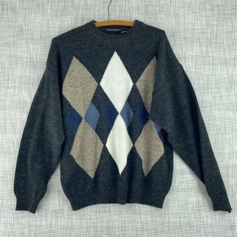 Consensus sportswear wool alpaca crew neck Sweater Pullover Mens M 3894